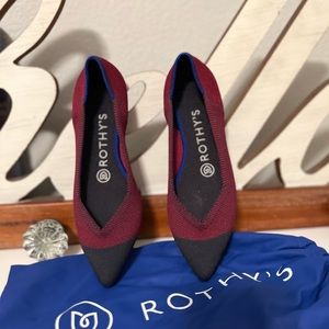 Rothy’s Crimson Captoe Point Flats